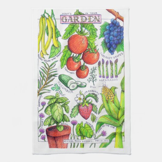 Tuinontwerp - keukenhanddoek (Verticaal)