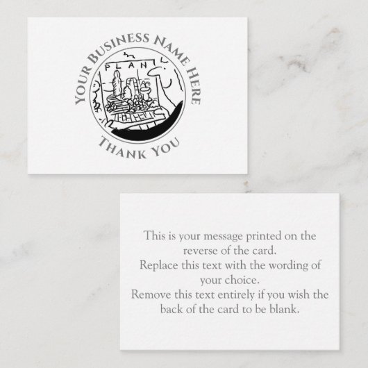 Tuinontwerp landschapsontwerp Hartelijk dank uw br Notitiekaartje (Voorkant / Achterkant)