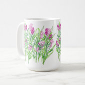 Tuinontwerp mok met roze bloemen (Voorkant links)