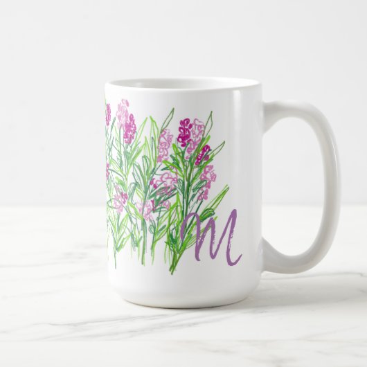 Tuinontwerp mok met roze bloemen (Rechts)