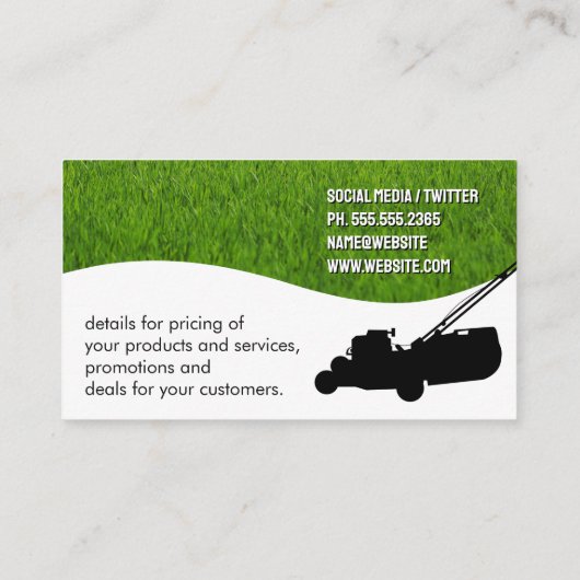 Tuinontwerp pictogrammen | Gras Visitekaartje (Achterkant)