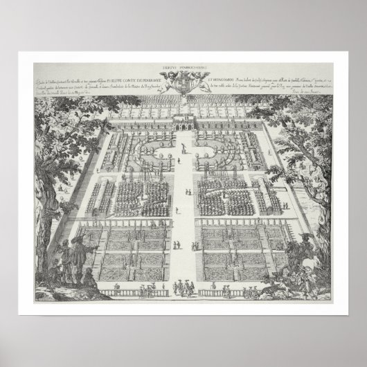 Tuinontwerp uit de "The Gardens of Wilton", c.1645 Poster (Voorkant)