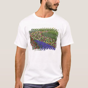 Tuinontwerp van druifhyacint, en tulpen, t-shirt