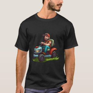Tuinontwerp voor grasmaaier en maaien of gras t-shirt