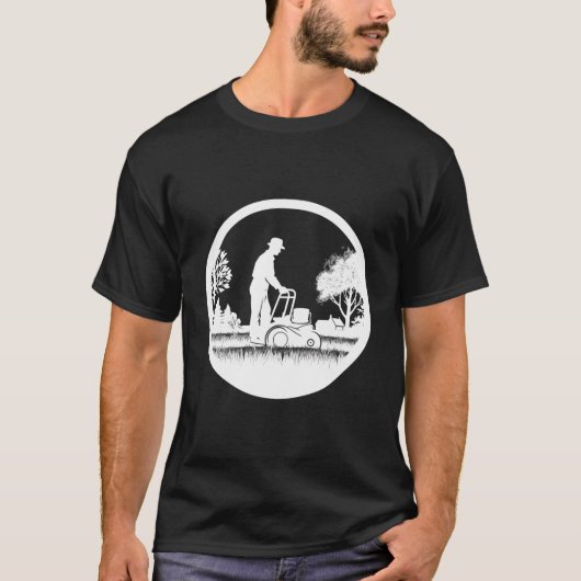 Tuinontwerp voor grasmaaier en maaien of gras t-shirt (Voorkant)