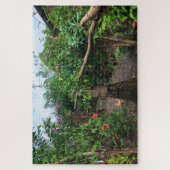 Tuinpad aan de rand van het huis legpuzzel (Verticaal)