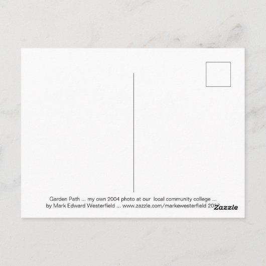 Tuinpad door Mark Edward Westerfield Briefkaart (Achterkant)