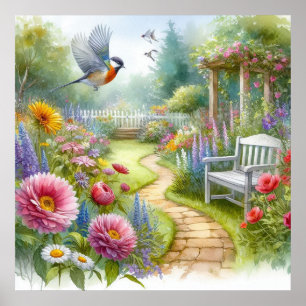 Tuinpad Landschap 1 Poster