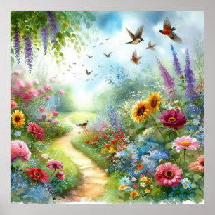 Tuinpad Landschap 2 Poster