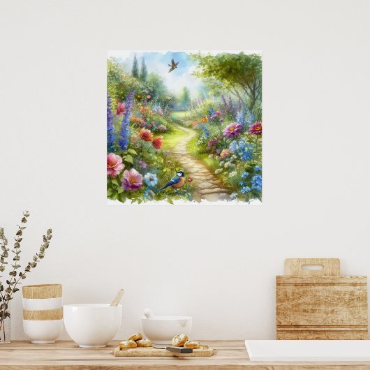 Tuinpad Landschap 4 Poster (Keuken)