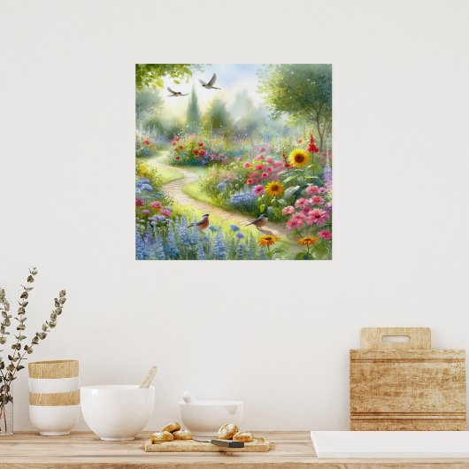 Tuinpad Landschap 5 Poster (Keuken)