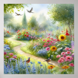 Tuinpad Landschap 5 Poster