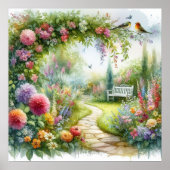 Tuinpad Landschap 6 Poster (Voorkant)