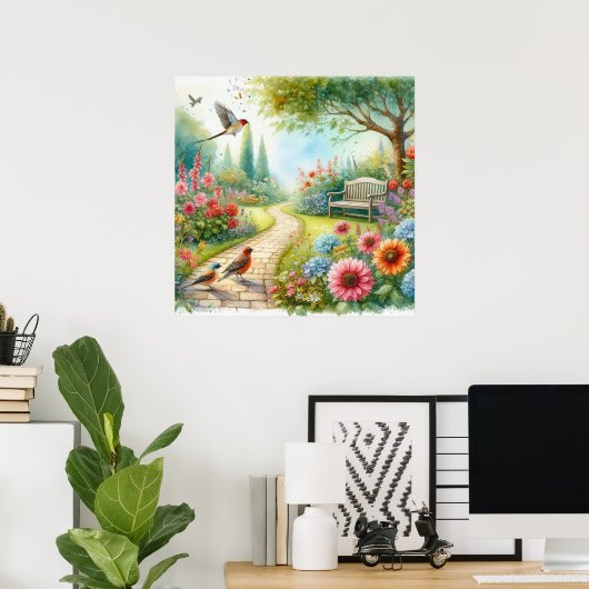 Tuinpad Landschap 7 Poster (Thuiskantoor)