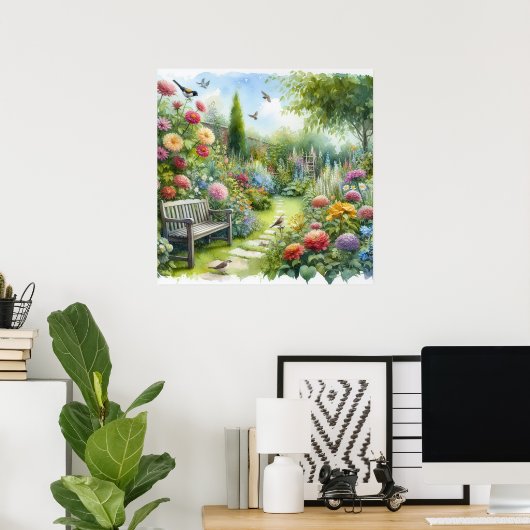 Tuinpad Landschap 8 Poster (Thuiskantoor)