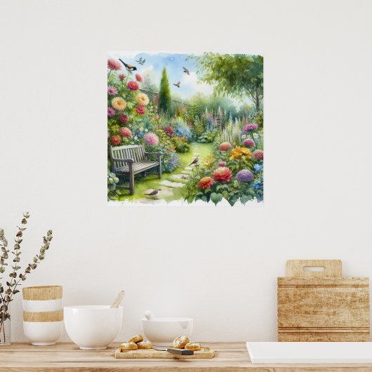 Tuinpad Landschap 8 Poster (Keuken)