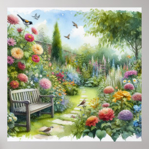 Tuinpad Landschap 8 Poster