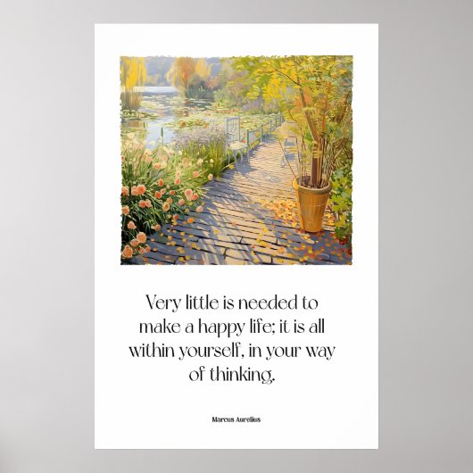 Tuinpad Marcus Aurelius Citaat Print Stoïcijns (Voorkant)
