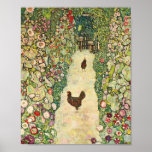Tuinpad met kippen door Gustav Klimt Poster<br><div class="desc">Tuinpad met kippen door Gustav Klimt</div>
