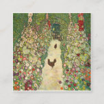 Tuinpad met kippen door Gustav Klimt Vierkante Visitekaartje<br><div class="desc">Tuinpad met kippen door Gustav Klimt</div>
