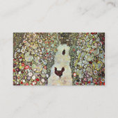 Tuinpad met kippen door Gustav Klimt Visitekaartje (Achterkant)