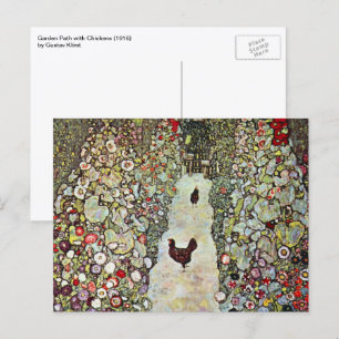 Tuinpad met kippen, Gustav Klimt, Art Nouveau Briefkaart