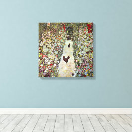 Tuinpad met kippen, Gustav Klimt, Art Nouveau Canvas Afdruk