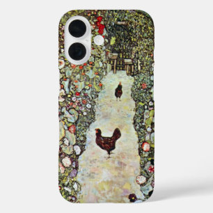 Tuinpad met kippen, Gustav Klimt, Art Nouveau iPhone 16 Hoesje