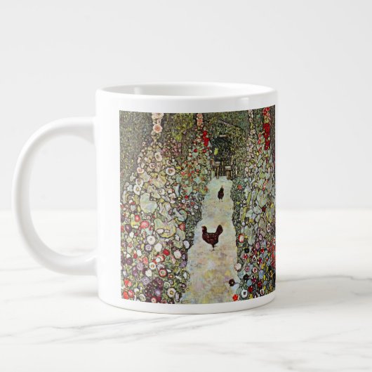 Tuinpad met kippen, Gustav Klimt, Art Nouveau Grote Koffiekop (Links)