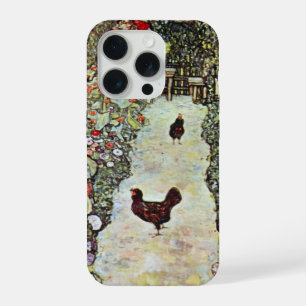 Tuinpad met kippen, Gustav Klimt, Art Nouveau iPhone 15 Pro Hoesje
