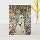 Tuinpad met kippen, Gustav Klimt, Art Nouveau Kaart (Gele Bloem)
