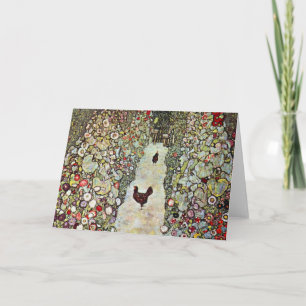 Tuinpad met kippen, Gustav Klimt, Art Nouveau Kaart