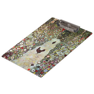 Tuinpad met kippen, Gustav Klimt, Art Nouveau Klembord