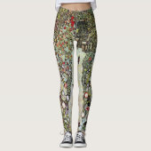 Tuinpad met kippen, Gustav Klimt, Art Nouveau Leggings (Voorkant)