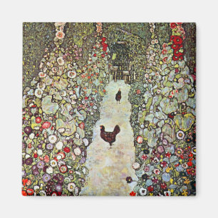 Tuinpad met kippen, Gustav Klimt, Art Nouveau Magneet