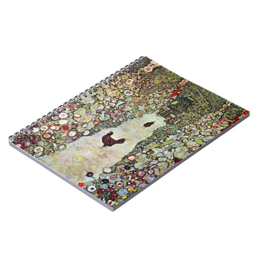 Tuinpad met kippen, Gustav Klimt, Art Nouveau Notitieboek (Linkerzijde)