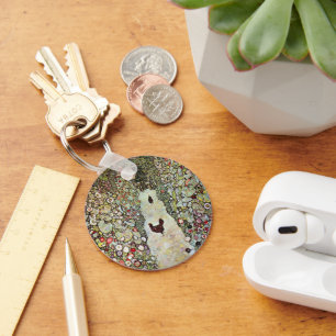Tuinpad met kippen, Gustav Klimt, Art Nouveau Sleutelhanger
