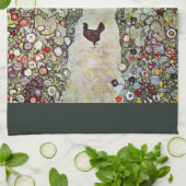 Tuinpad met kippen, Gustav Klimt, Art Nouveau Theedoek (Gevouwen)