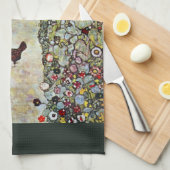 Tuinpad met kippen, Gustav Klimt, Art Nouveau Theedoek (Quarter Fold)