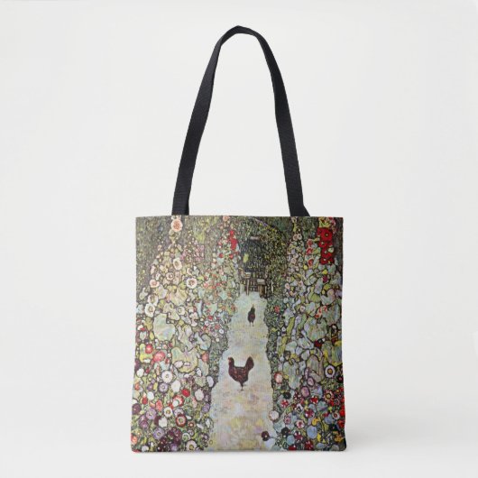 Tuinpad met kippen, Gustav Klimt, Art Nouveau Tote Bag (Voorkant)