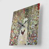 Tuinpad met kippen, Gustav Klimt, Art Nouveau Vierkante Klok (Hoek)