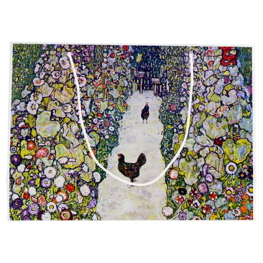Tuinpad met kippen, Gustav Klimt Groot Cadeauzakje (Achterkant)