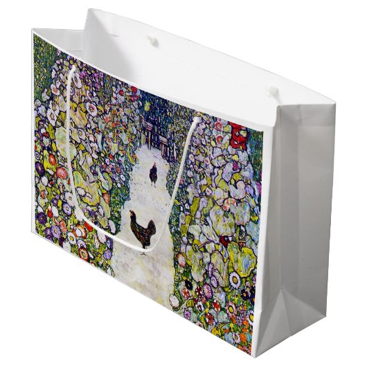 Tuinpad met kippen, Gustav Klimt Groot Cadeauzakje (Voorkant Gekanteld)