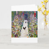 Tuinpad met kippen, Gustav Klimt Kaart (Gele Bloem)