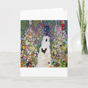 Tuinpad met kippen, Gustav Klimt Kaart