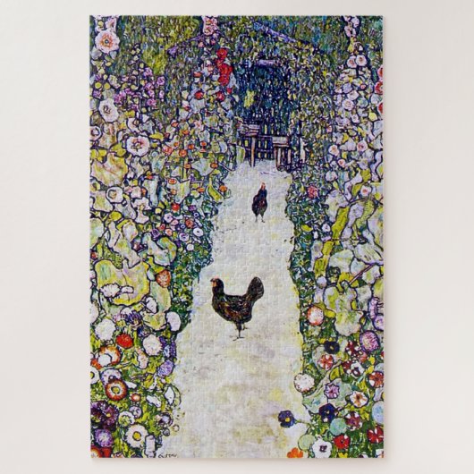 Tuinpad met kippen, Gustav Klimt Legpuzzel (Verticaal)