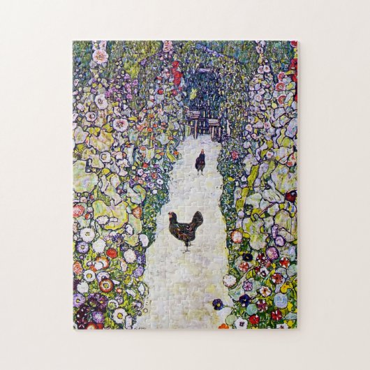 Tuinpad met kippen, Gustav Klimt Legpuzzel (Verticaal)