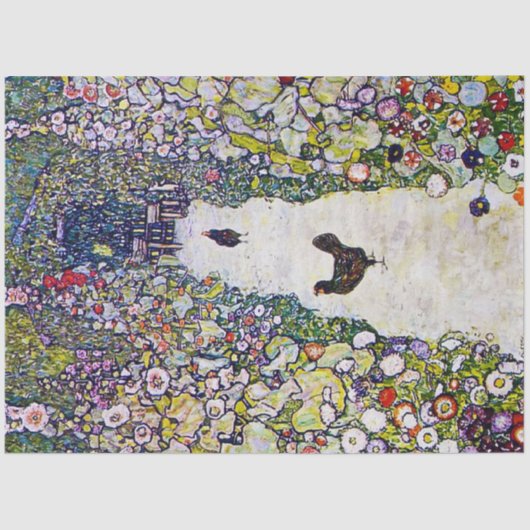 Tuinpad met kippen, Gustav Klimt Tissuepapier (Voorkant)
