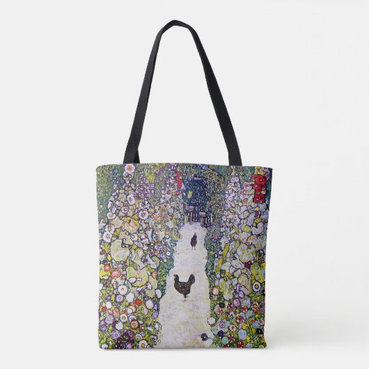Tuinpad met kippen, Gustav Klimt Tote Bag (Achterkant)