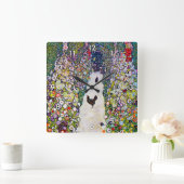 Tuinpad met kippen, Gustav Klimt Vierkante Klok (Huis)